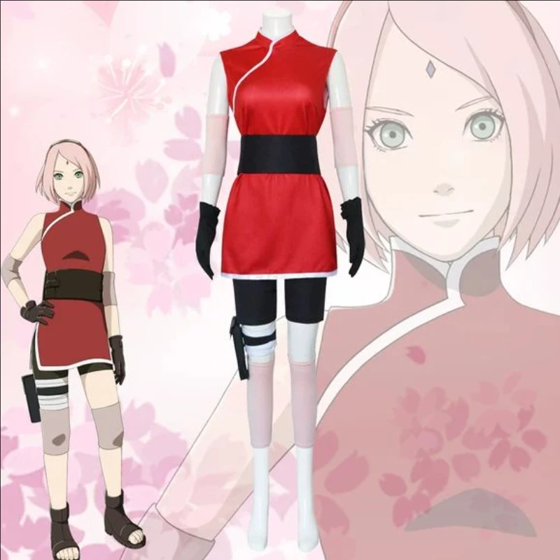 Anime Cosplay Ninja - Kostum Cosplay Sakura Haruno Set Rok