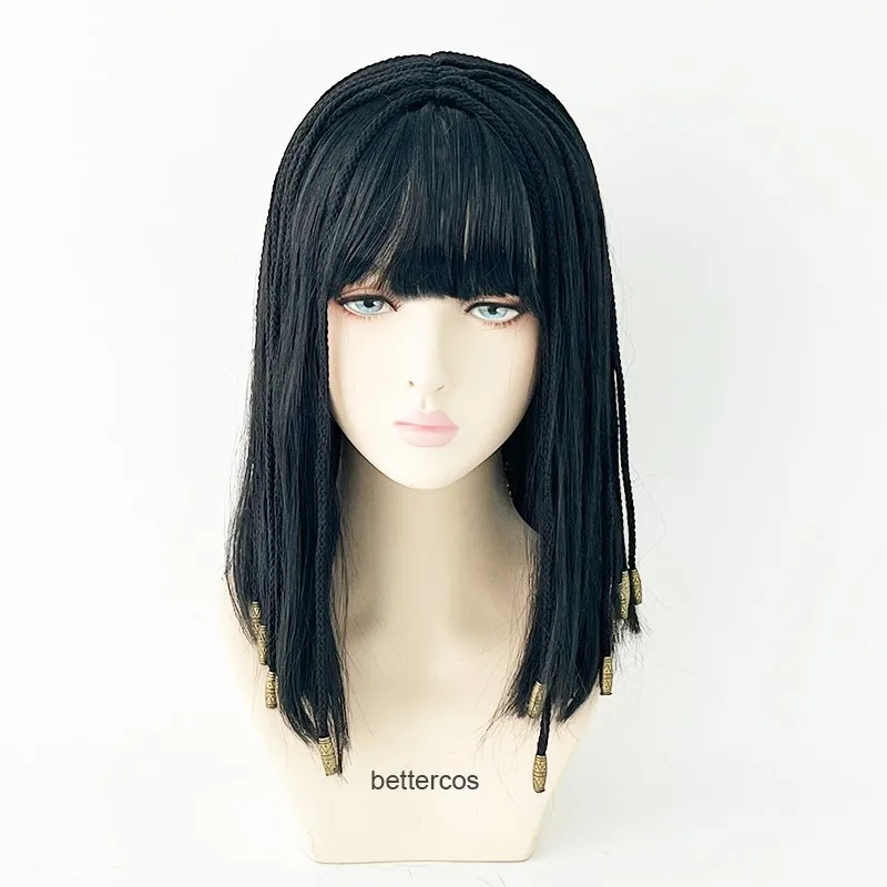 Egypt Cosplay Anime - Rambut palsu Cleopatra Ratu Mesir, rambut