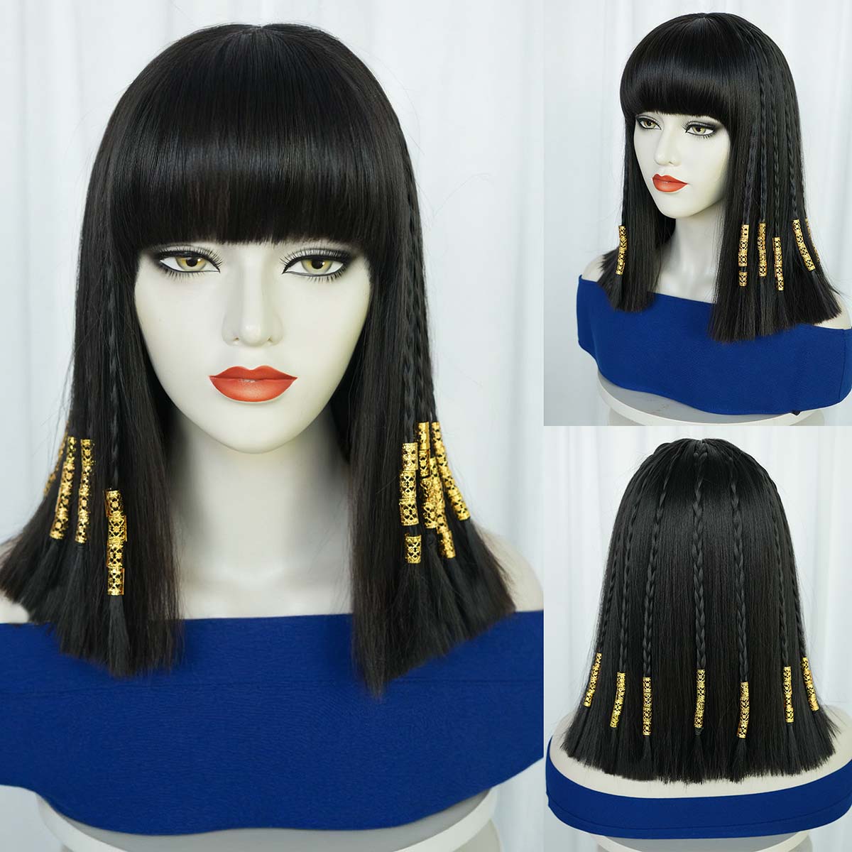 Egypt Cosplay Anime - Wig modis wanita kostum Halloween alat