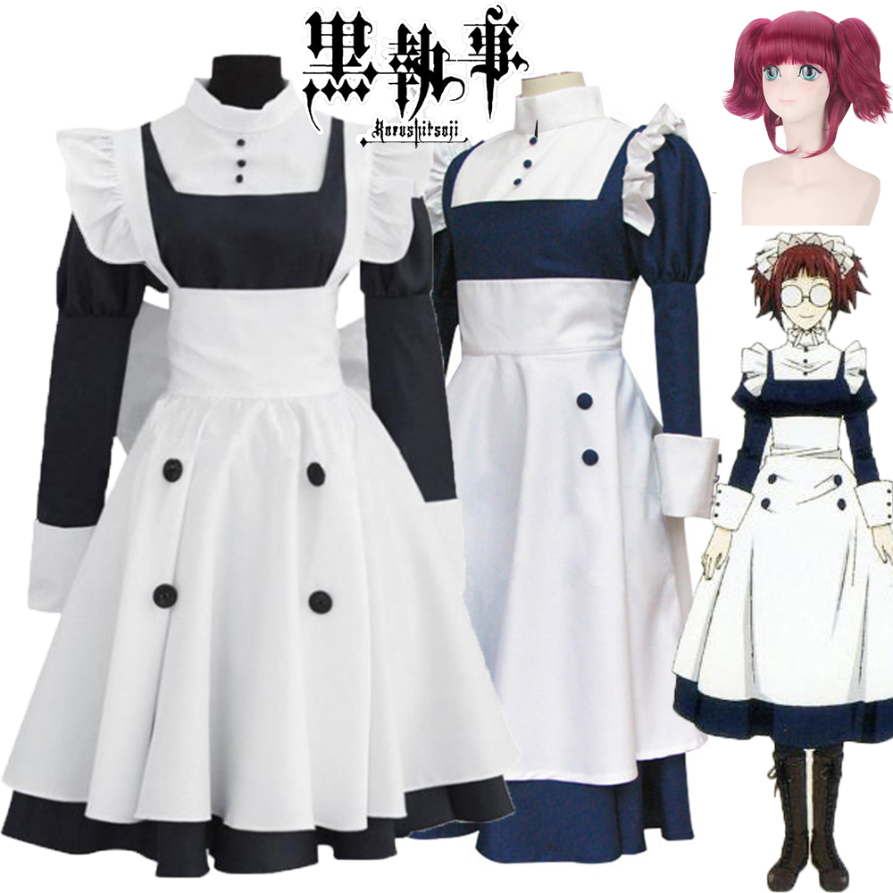 Anime Cosplay Black Girl - Kostum Meyrin Maid 2025 untuk Wanita