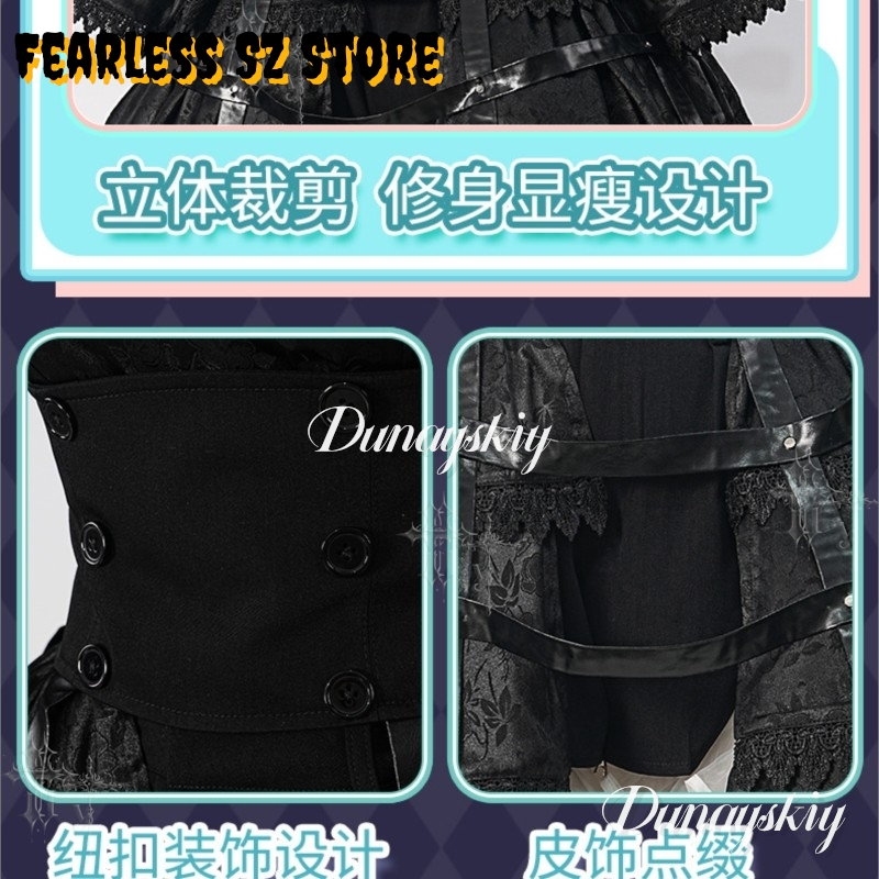 Gaun Gotik Anak Perempuan Karn - Anime Cosplay Black Girl ulasan dan harga