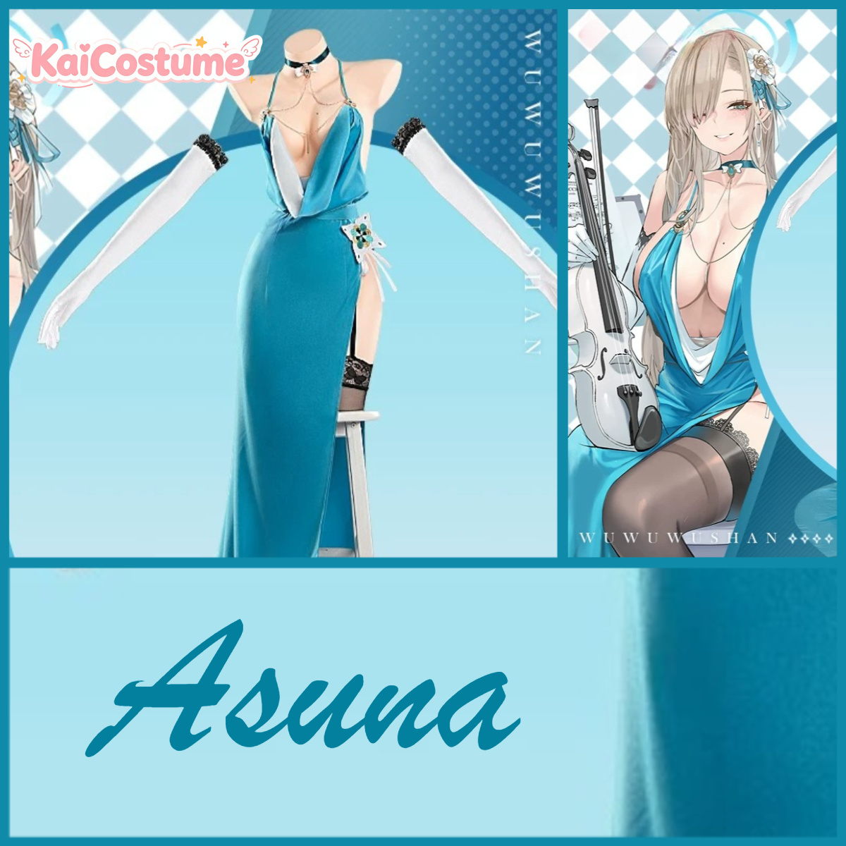 Blue Archive Asuna Gaun Malam  - Anime Cosplay Photo ulasan dan harga